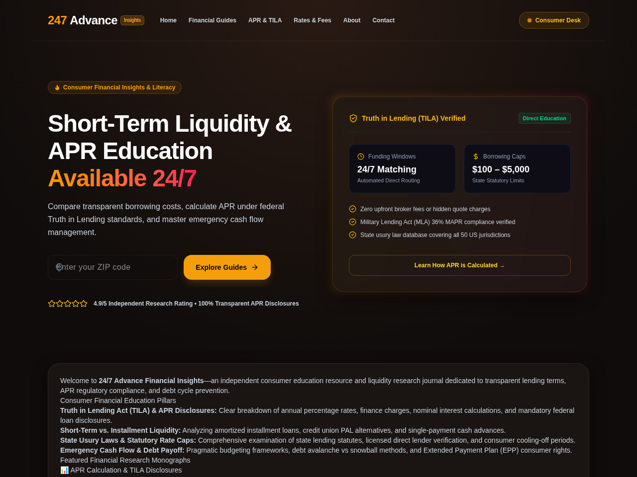 24/7 Cash Advance Screenshot