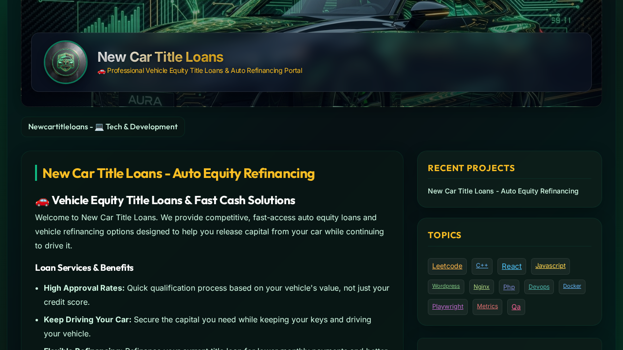 New Car Title Loans Screenshot