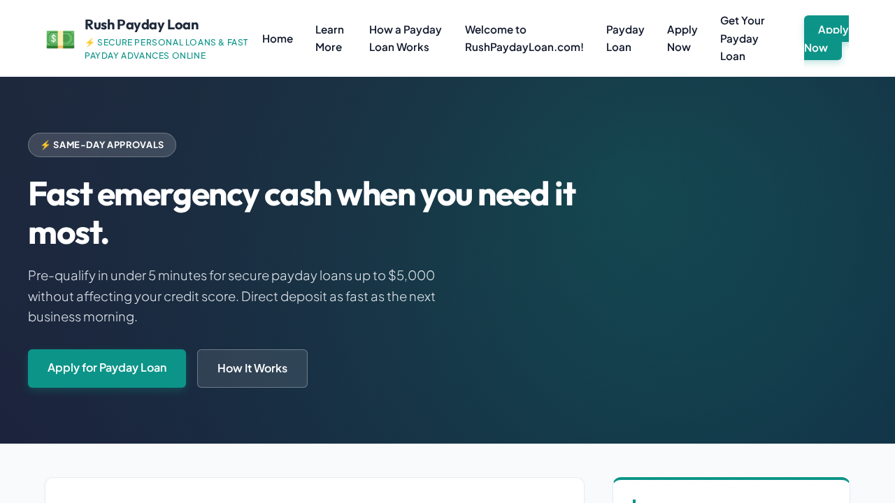 Rush Payday Loan Screenshot
